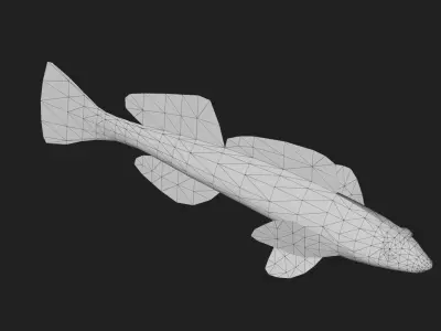 Logperch Low-poly 3D model
