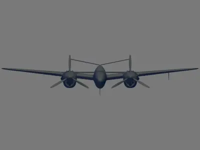 P-38L-5-LO Lightning 3D model
