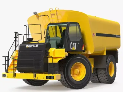 Water Truck CAT 775 Rigged 3D model