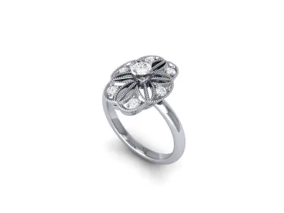 Simple Art deco Ring 3D print model