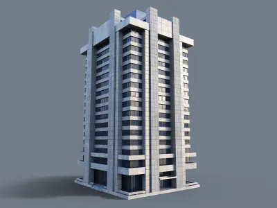 Modern Business Center Low-poly 3D model