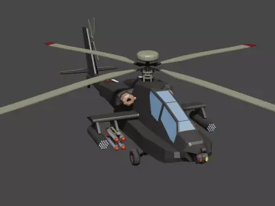 AH 64-D Apache Helicopter Low-poly 3D model