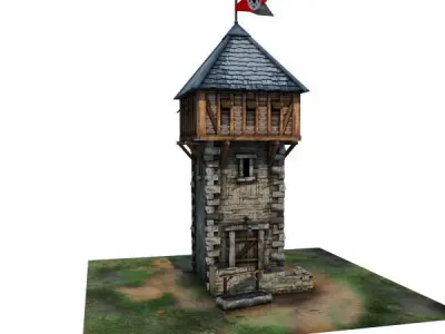 Medieval Building 06 Defence Tower Low-poly 3D model