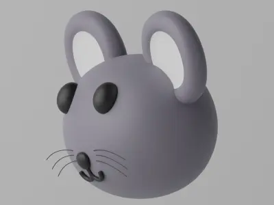 Cartoon Mouse Rat Head 1 3D model