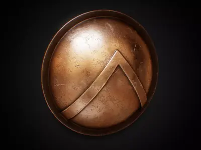 Spartan Shield Low-poly 3D model get