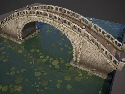 Chinese Bridge  Low-poly 3D model