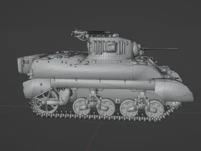 M5 Stuart Low-poly 3D model