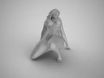 Woman Back Bend Knee Up 3D print model