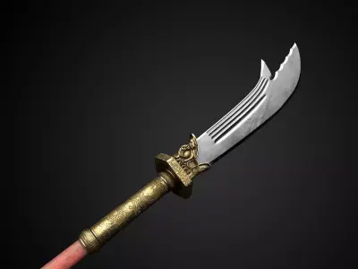 Ancient chinese weapons knife 3D model