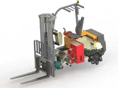 Forklift 3 ton 3D model