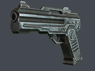 Sci-fi Pistol Concept Model Low-poly 3D model
