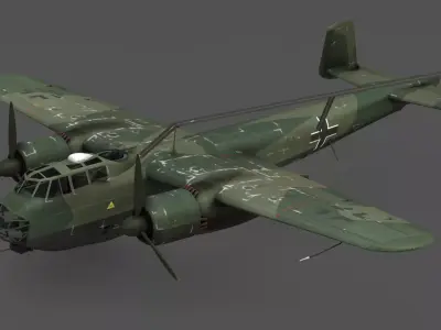 Dornier Do 217 E-4 German WWII Bomber 3D Model  Low-poly 3D model