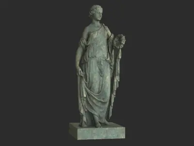 Roman Woman Statue - Bronze Low-poly 3D model