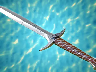 Sting Dagger from LOTR and The Hobbit Low-poly 3D model