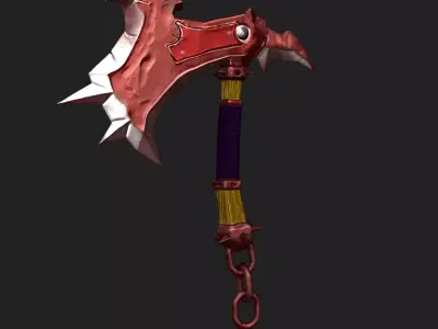 Weapon Axe Low-poly 3D model