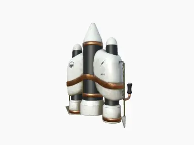 Jetpack D01 White Copper - SciFi Character Design Low-poly 3D model