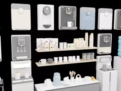 ModernOfficeDrinkingWaterEquipment3DModelSet 3D model