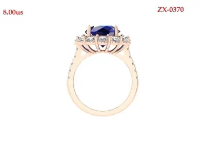 Solitaire Engagement Ring 3D print model 93