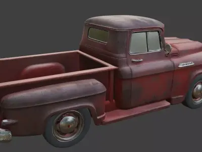 Vintage Rusty Pickup Truck 3D Model 3D model 7