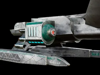spaceship warrior atack Low poly Low-poly 3D model