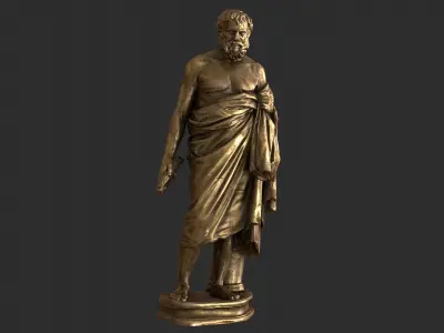 Greek Man Statue - Gold Low-poly 3D model