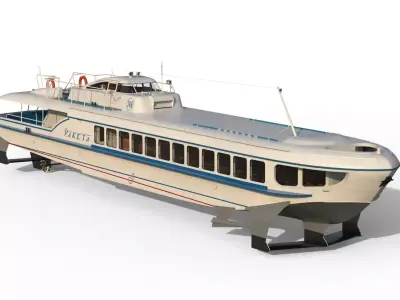 Raketa hydrofoil ship  3D model