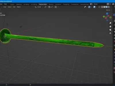 Golden sword Low-poly 3D model