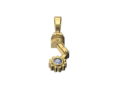 Diamond Piston gear engine pendant 3D print model