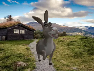 Donkey Low-poly 3D model
