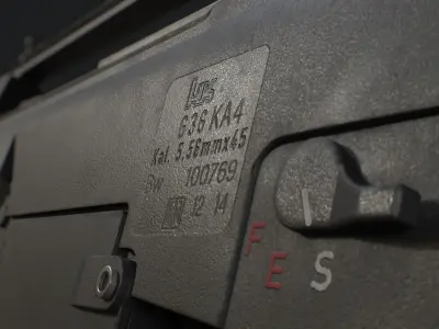 G36KA4 Assault Rifle - Game Ready  Low-poly 3D model