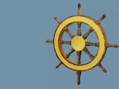 Game Ready Pirate Ship Wheel Low-poly 3D model