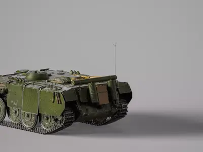 E-10 Hetzer German Tank Low-poly 3D model