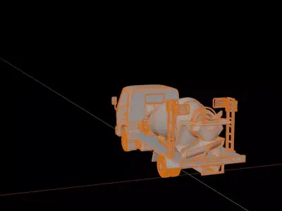Hino Dutro Concrete Mixer 3D model