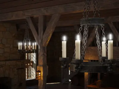 Medieval Tavern 3d Scene 3D model