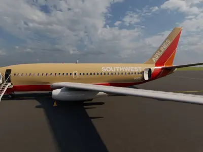  BOEING 737 with interior 3D model