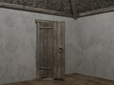 Medieval barn Low-poly 3D model
