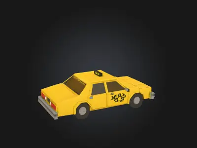 Yellow Taxi Illustration  A City Icon in Motion 3D model