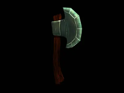 Stylized Low Poly Cartoon Axe Low-poly 3D model
