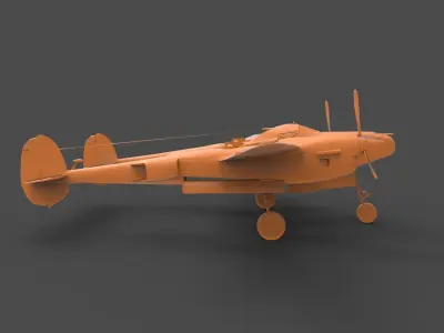 Lockheed P-38 3D print model