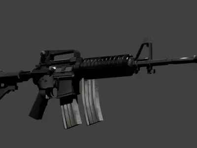 M4A1-S carbine Low-poly 3D model