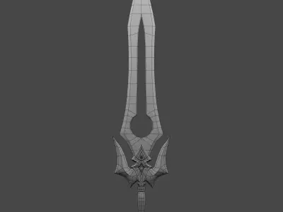 Low Poly Vampire Sword 3D model