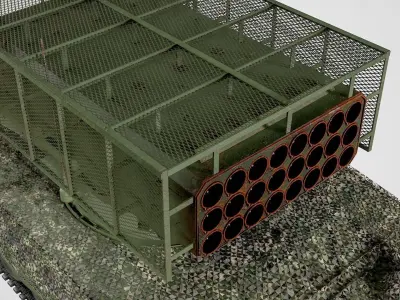 TOS-1A - War in Ukraine Edition - Thermobaric Rocket Launcher Low-poly 3D model