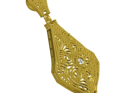 Antique Milgrain Art Deco Diamond Pendant 3 3D print model