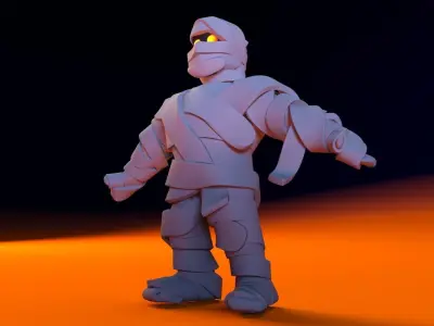 Cartoon Fitness Mummy Not Rigged 3D model
