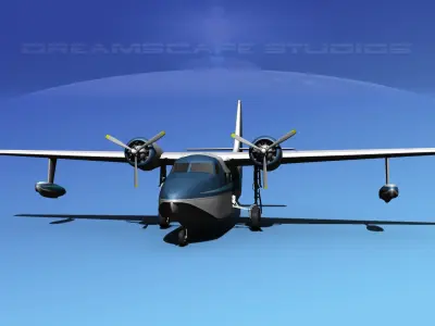 Grumman G-73 Mallard V08 3D model