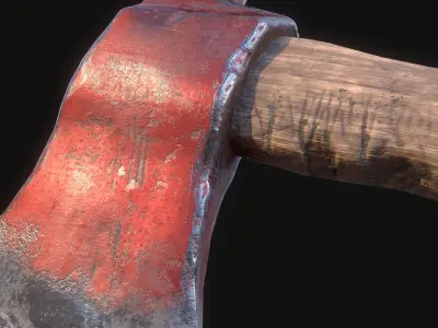 Fire Axe Low-poly 3D model buy