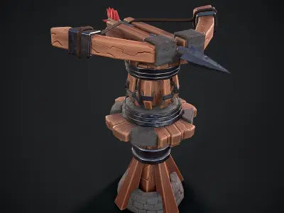Tower Crossbow Low-poly 3D model