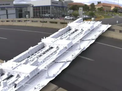 Train station track 3D model