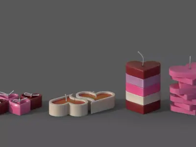 Heart candles part II 3D model