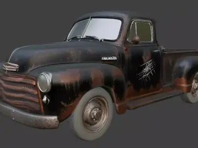 Vintage Rusty Pickup Truck 3D Model 3D model 24